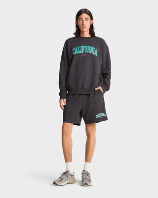 California Gym Short - Faded Black/Spring Green