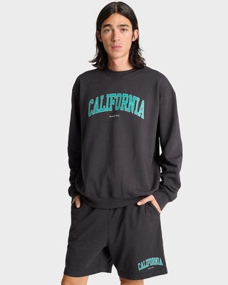 California Gym Short - Faded Black/Spring Green