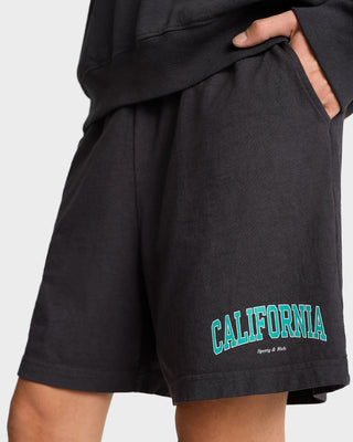 California Gym Short - Faded Black/Spring Green