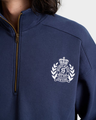 Vendome Quarter Zip - Navy/White