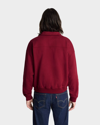 The Carlyle Script Quarter Zip - Merlot/White