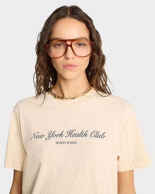 NY Health Club T-Shirt - Cream/Navy