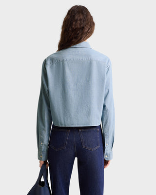 H&W Crest Cropped Shirt - Chambray