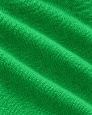 Green Iba S Logo Cashmere Henley - Kelly cropped sweater with a button placket and a ribbed hem.
