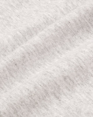 Heather gray Lucy Serif Logo Embroidered Disco Short, crafted from 100% cotton with an elastic waistband and side pockets, displayed on a white background—perfect sporty lounge shorts for comfortable everyday wear.