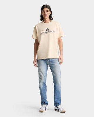 H&W Crest T-Shirt - Cream/Navy