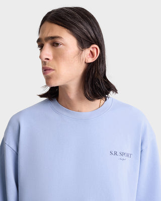 Wimbledon Crewneck - Washed Hydrangea/Navy