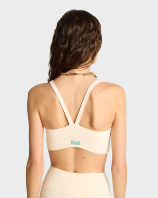 SR Runner Active Bra - Cream/Spring Green