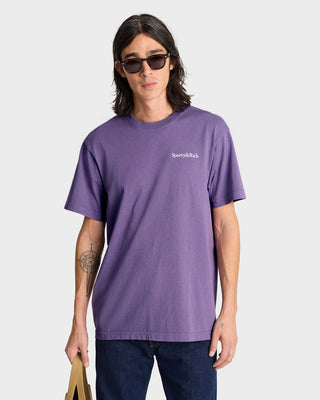 Health Is Wealth T-Shirt - Dusty Grape/White