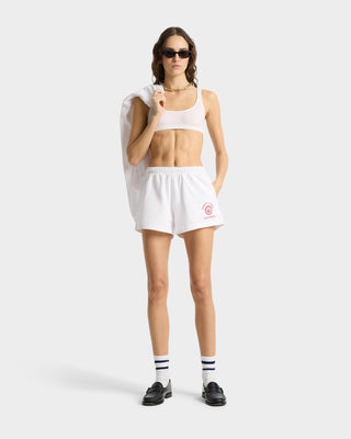 California Emblem Disco short - White/Ruby