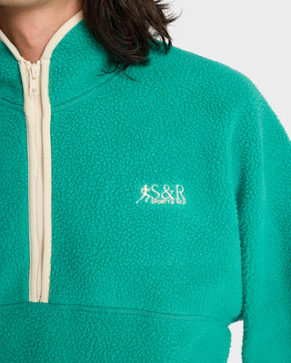 SR Runner Sherpa Quarter zip - Spring Green/Cream