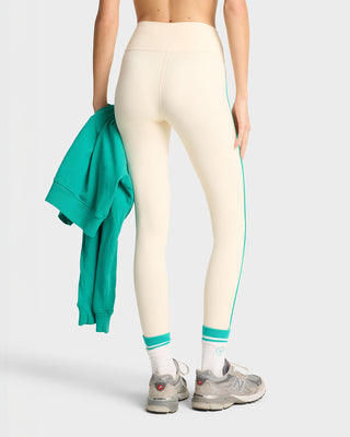 SR Runner Legging - Cream/Spring Green