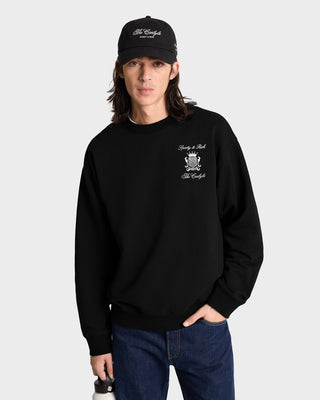 The Carlyle Crest Crewneck - Black/White