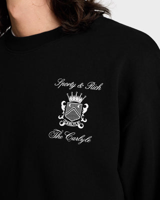 The Carlyle Crest Crewneck - Black/White