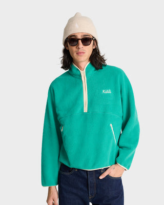 SR Runner Sherpa Quarter zip - Spring Green/Cream