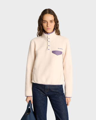 Serif Logo Polar Sweatshirt - Cream/Dusty Grape