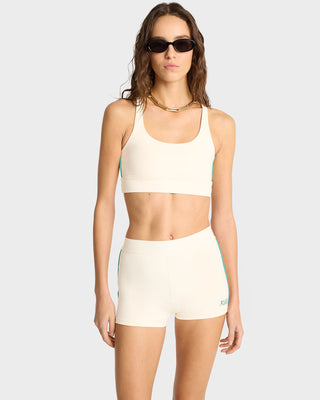 SR Runner Active Short - Cream/Spring Green