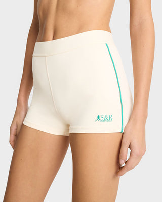 SR Runner Active Short - Cream/Spring Green