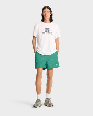 Running Woman Nylon Short - Spring Green/White