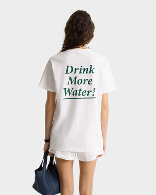 T-Shirt Drink More Water - Blanc/Forêt