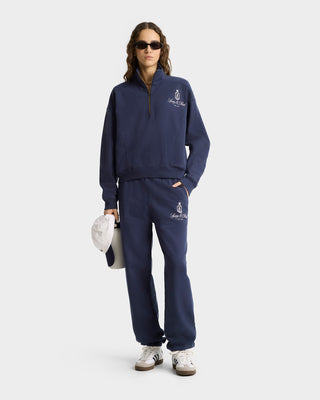 Vendome Quarter Zip - Navy/White