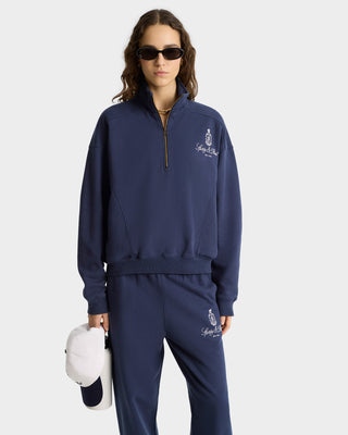 Vendome Quarter Zip - Navy/White