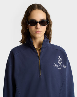 Vendome Quarter Zip - Navy/White