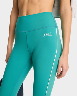 SR Runner Legging - Spring Green/White