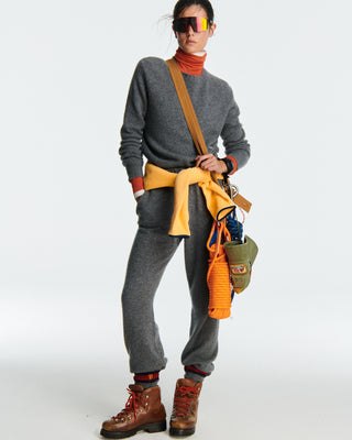 SRC Cashmere Sweater - Cool Gray/White