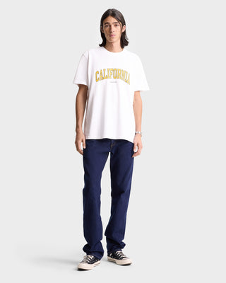 California T-Shirt - White/Gold