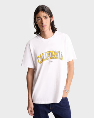 California T-Shirt - White/Gold