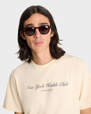 NY Health Club T-Shirt - Cream/Navy