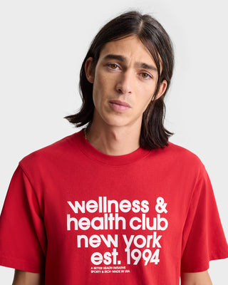 USA Health Club T-Shirt - Ruby/White