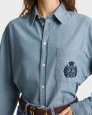 H&W Crest Oversized Shirt - Chambray