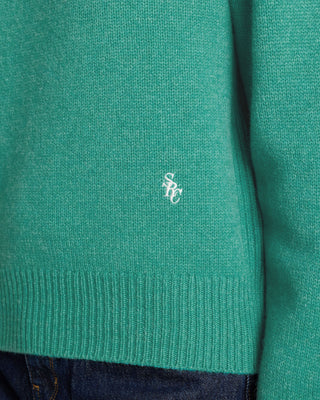 SRC Wool Crewneck - Spring Green/White