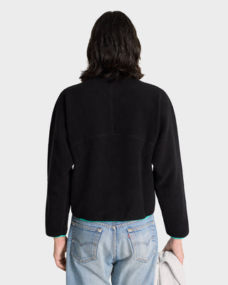 SR Runner Sherpa Quarter zip - Black/Spring Green