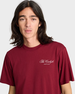 The Carlyle Souvenir T-Shirt - Merlot/White