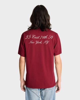 The Carlyle Souvenir T-Shirt - Merlot/White