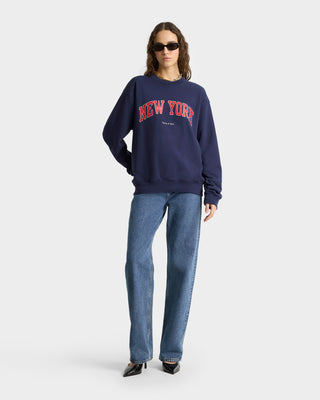 New York Ivy Crewneck - Marine/Rubis