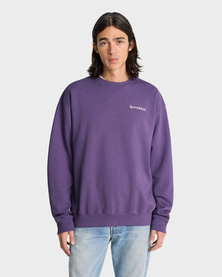 Health Is Wealth Crewneck - Dusty Grape/White