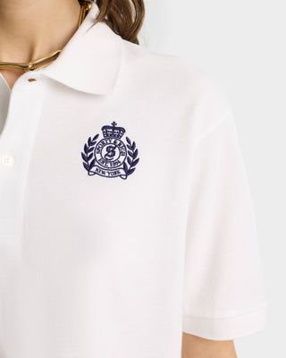 Polo H&W Crest Piqué - Blanc/Marine