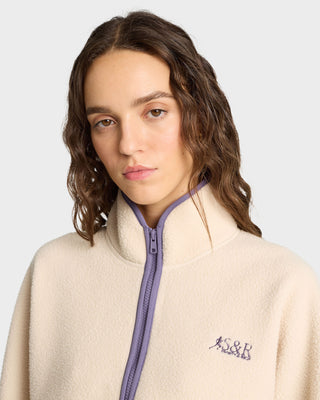 SR Runner Sherpa Quarter Zip - Cream/Dustry Grape