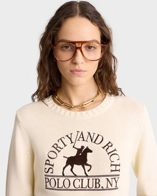 Polo Club Knitted Sweater - Cream/Chocolate