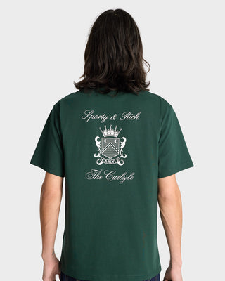 The Carlyle Crest T-Shirt - Forest/White