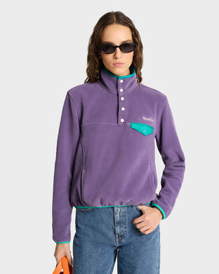 Serif Logo Polar Sweatshirt - Dusty Grape/Spring Green