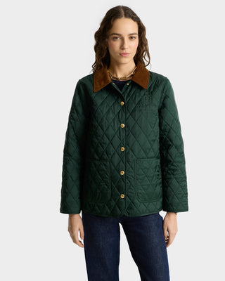 Vendome Quilted Jacket - Forest/Light Tan