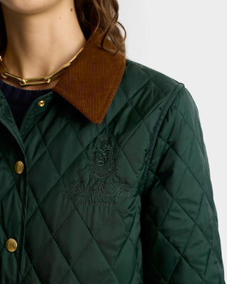 Vendome Quilted Jacket - Forest/Light Tan