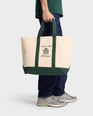 The Carlyle Crest Tote Bag - Natural/Forest