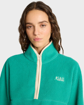 SR Runner Sherpa Quarter zip - Spring Green/Cream