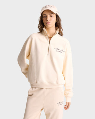 Quarter zip Crest Seal Faubourg - Crème/Chocolat